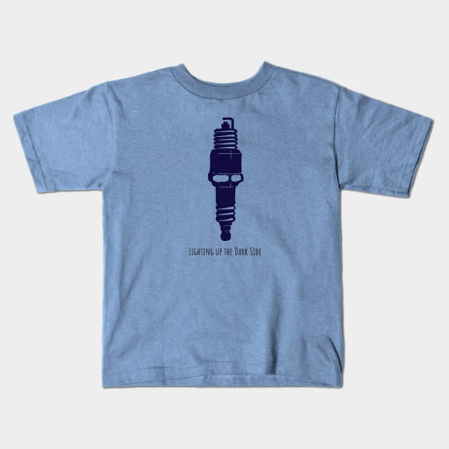 Spark Plug - Lighting Up The Dark Side Kids T-Shirt by Urban Gypsy Designs